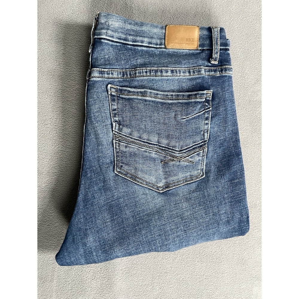 BKE Payton Mid Rise BOOTCUT Jeans 36x31.5 Men Blue Universal Fit Stretch